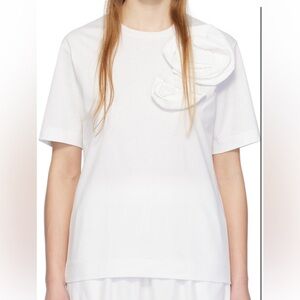 Simone Rocha White Pressed Rose T-Shirt L